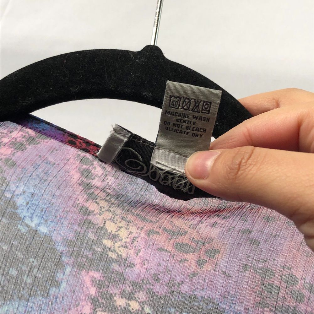 Boho Chic Spoon Jeans Sheer Colorful Maxi Cover Up Front Tie Flowy Dress L - Picture 4 of 8